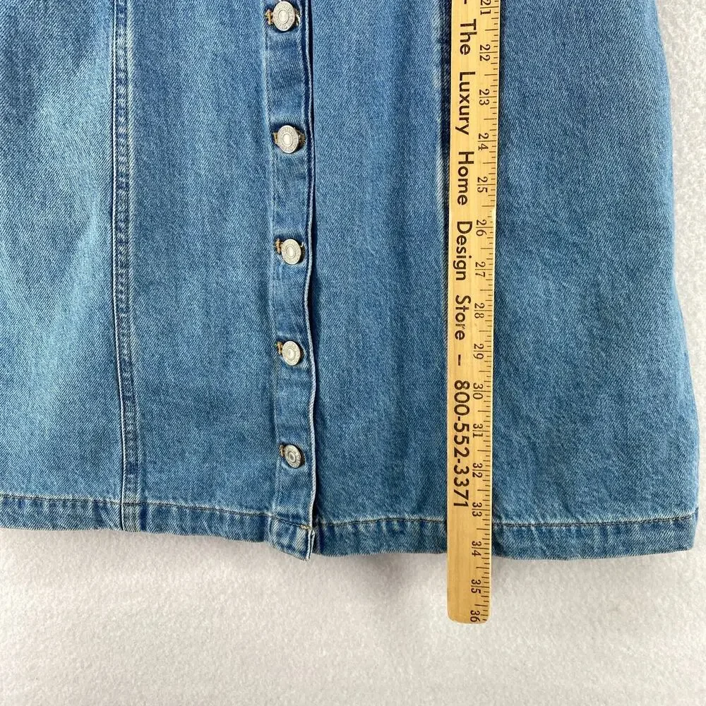 LEVIS Dress M Vianna Vest Overall Jumper Bib Button Front Denim Cotton Blue - Picture 13 of 15